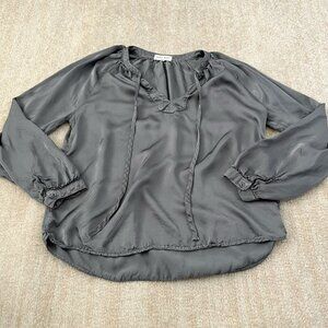 Bella Dahl Pullover Blouse Shirt Top M Gray